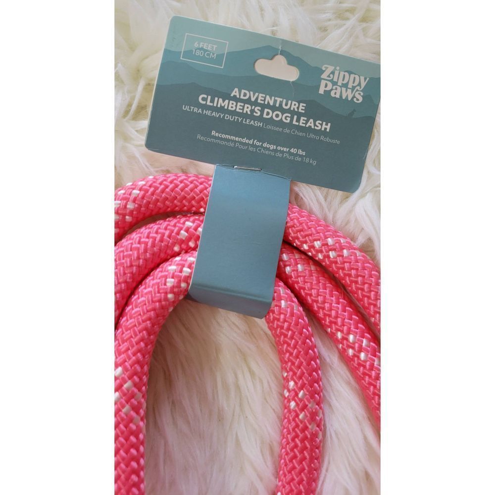 NWT Zippy Paws Adventure Climbers Dog Leash  6 Feet Pink Rec. Weight 40+ - Picture 2 of 4